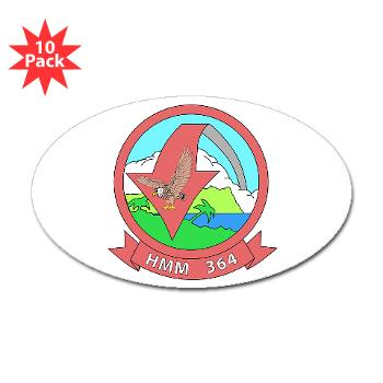 MMHS364 - M01 - 01 - Marine Medium Helicopter Squadron 364 - Sticker (Oval 10 pk) - Click Image to Close